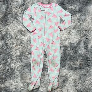 ♥️ Carters Pink and Blue Flamingo Footies with Zipper